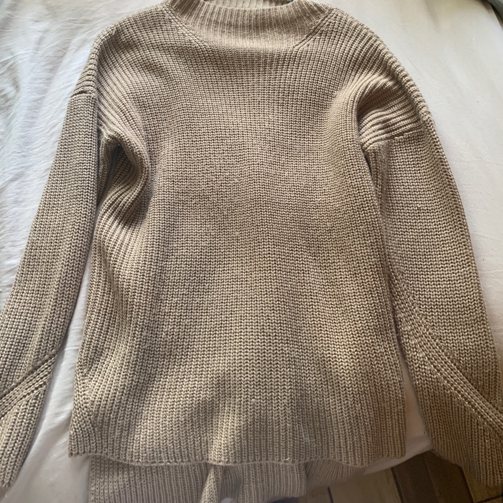 Long beige sweater